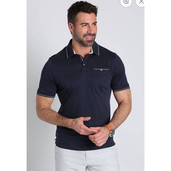 Jachs Other - JACHS New York Men’s Small Navy Blue Short Sleeve Cotton Polo Shirt